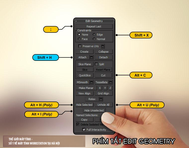 Những phím tắt thông dụng trên 3Ds Max